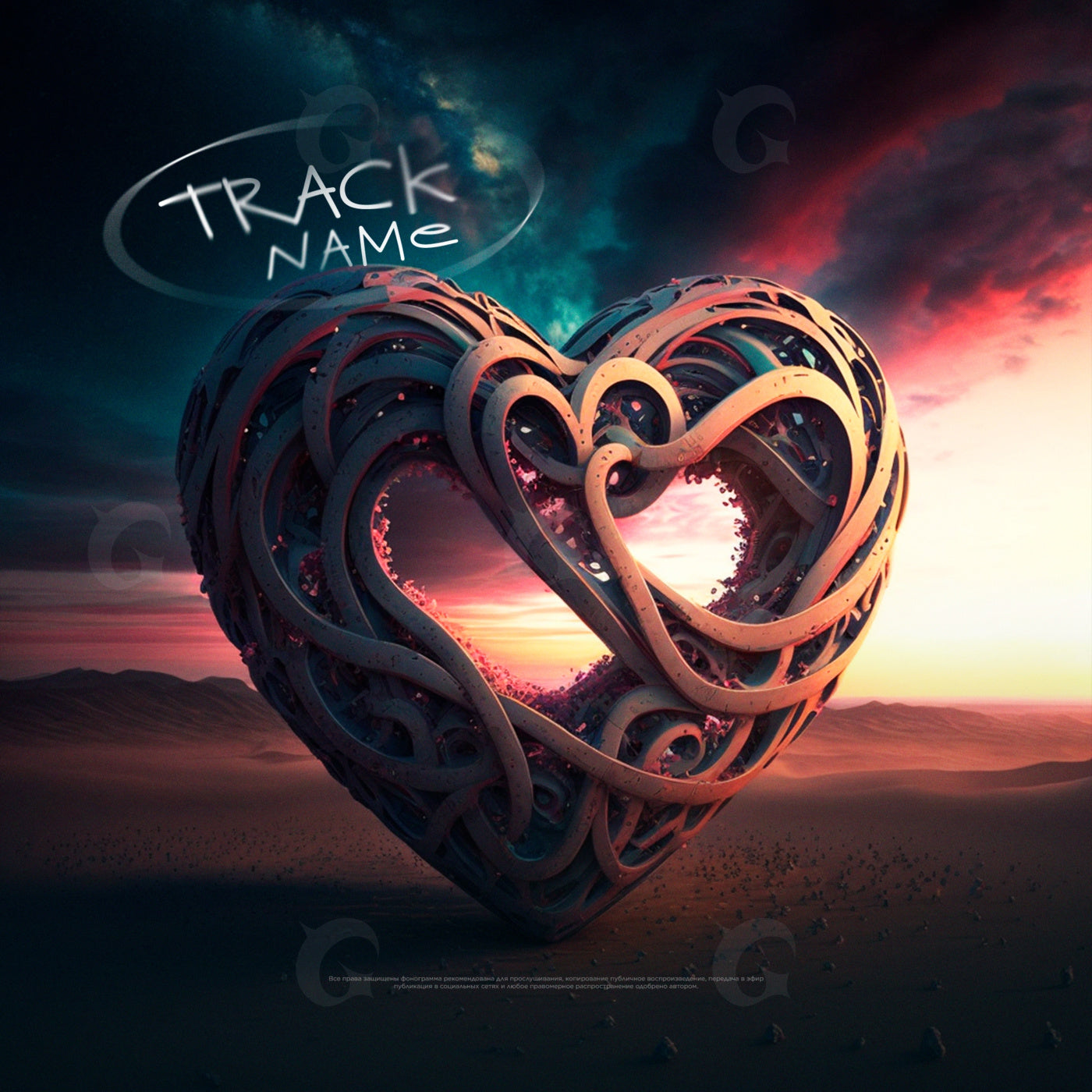 Intertwined heart sculpture