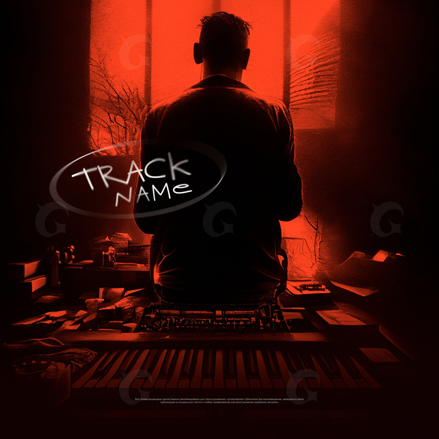 Man alone at keyboard