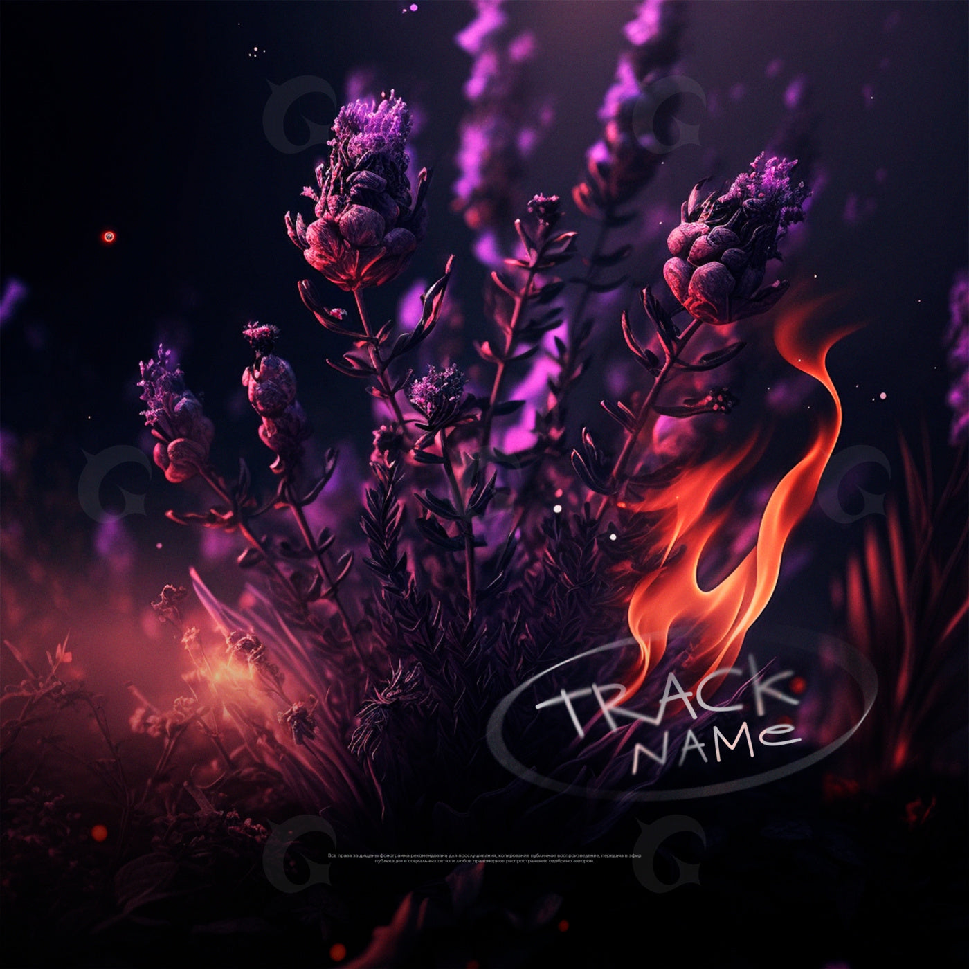 Flaming lavender bloom