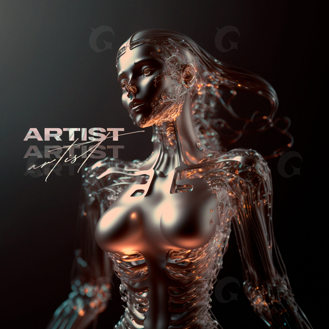 Cybernetic glass woman