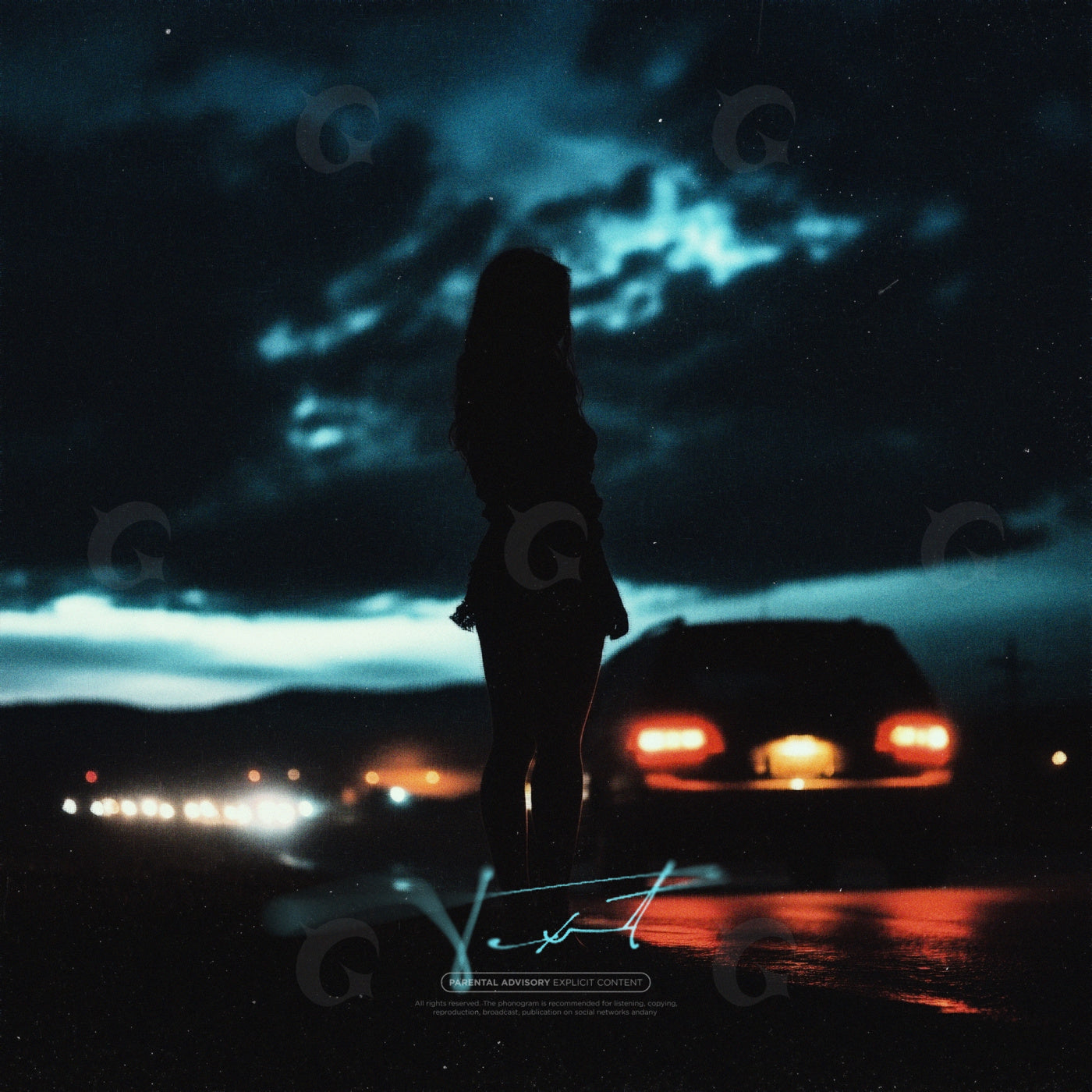 Midnight road waiting