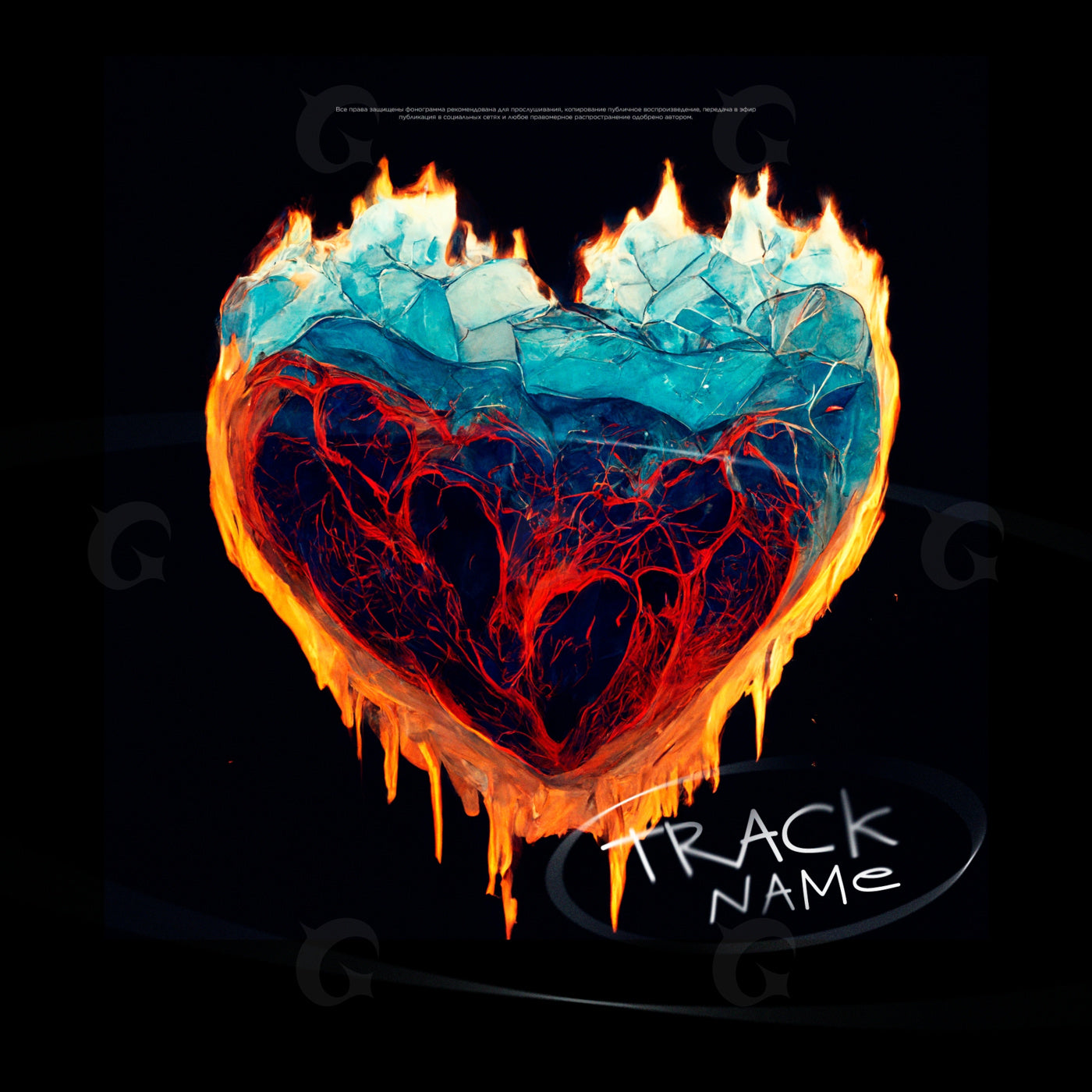 Icy heart on fire