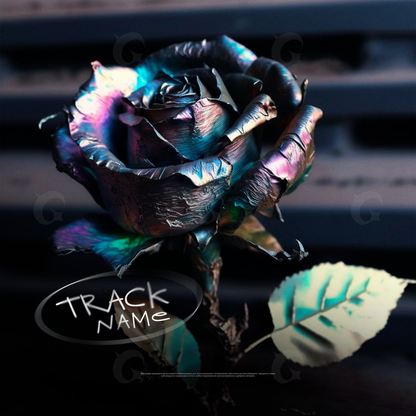 Iridescent metal rose
