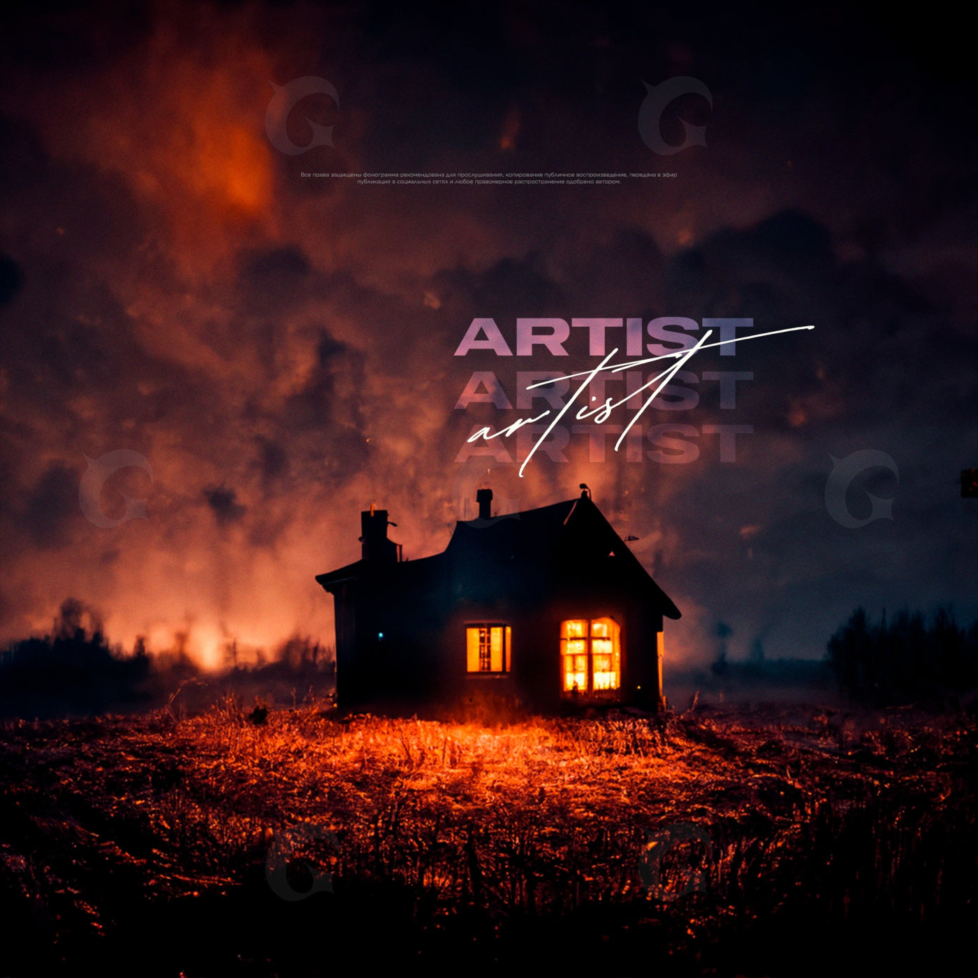 Lonely house at dusk
