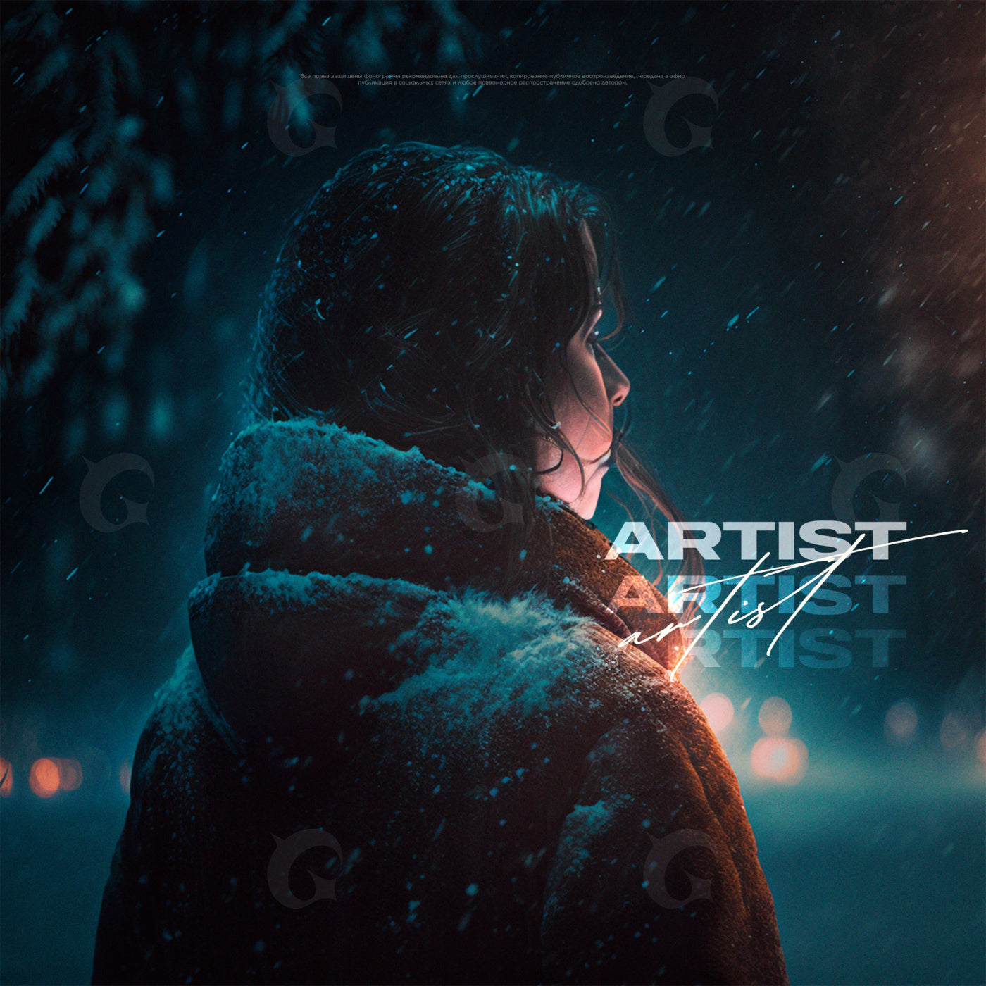 Snowbound evening gaze