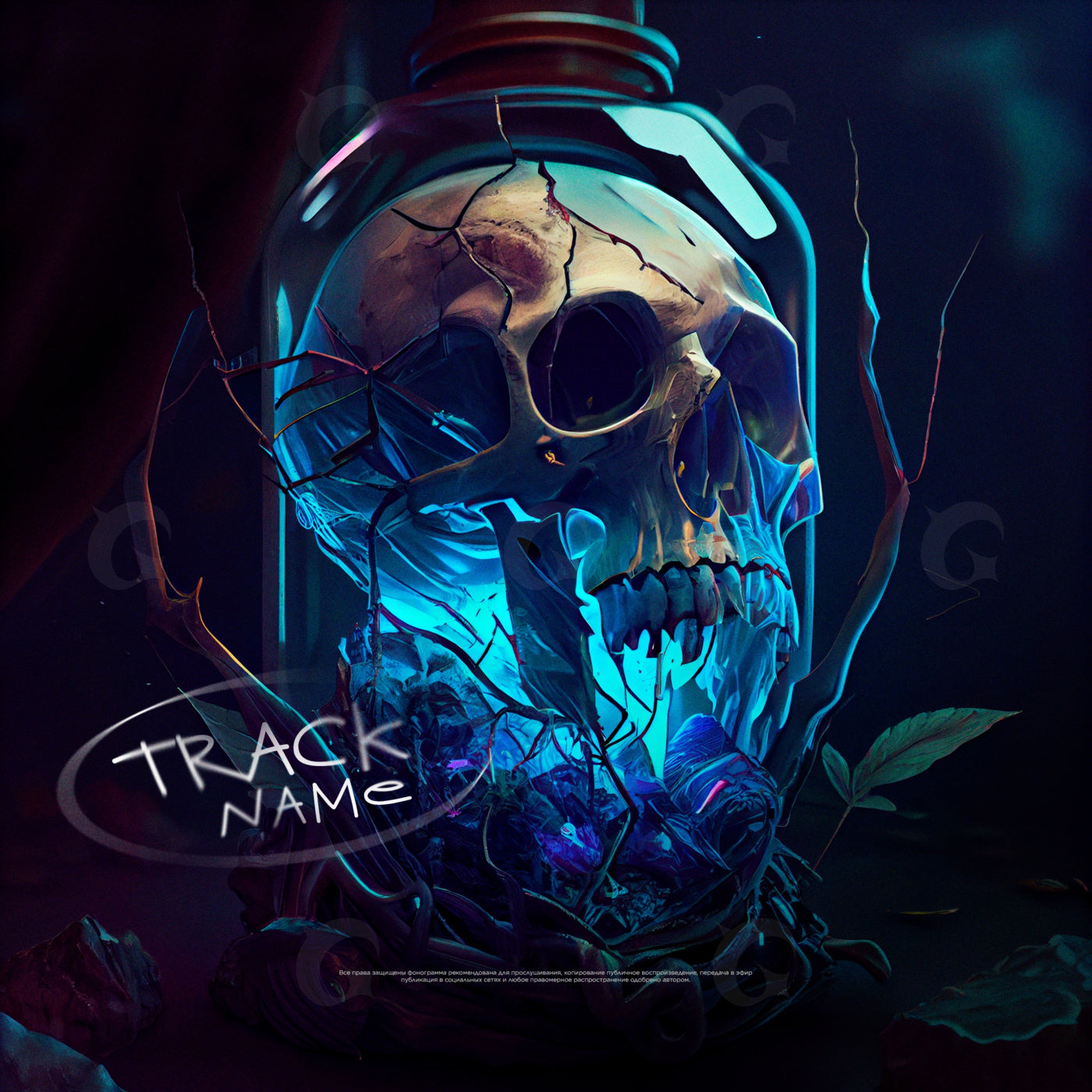 Skull in glass jar