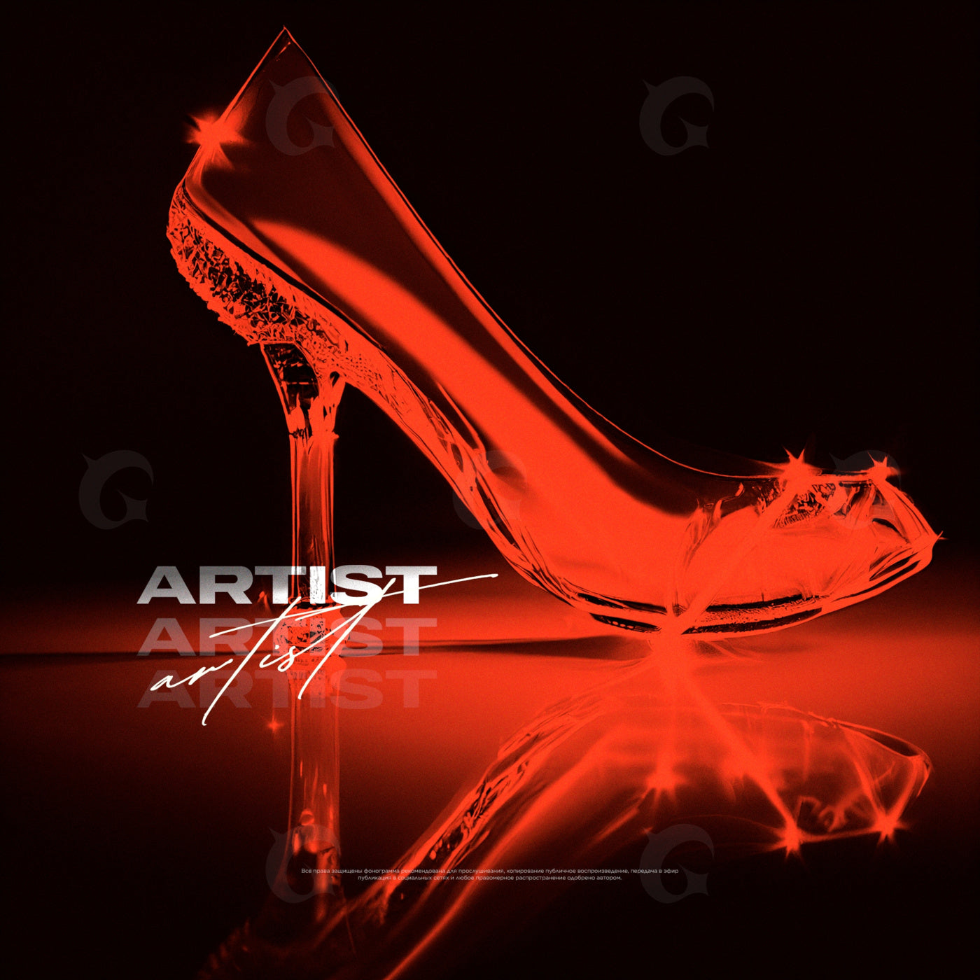 Glass heel reflection