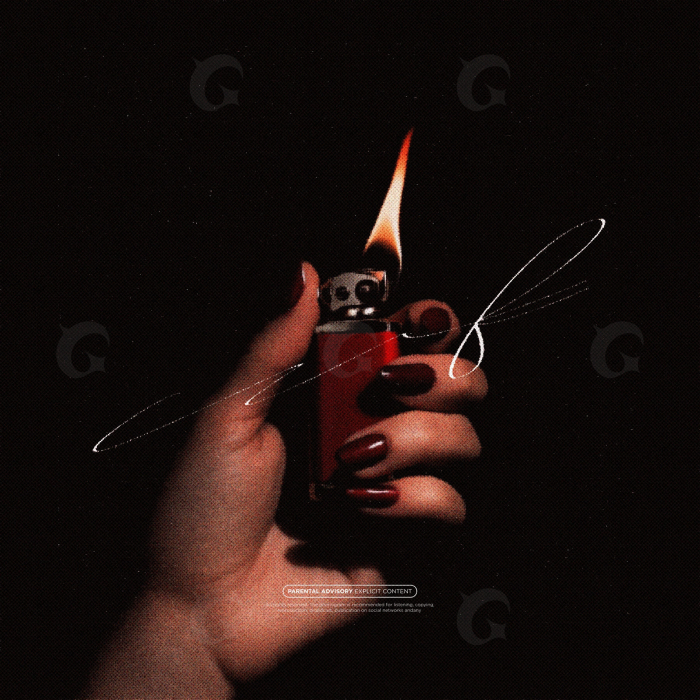 Flame between fingers