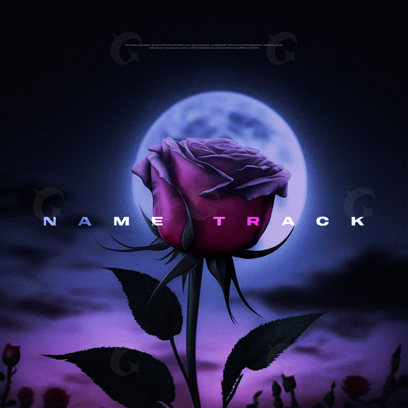 Moonlit rose garden