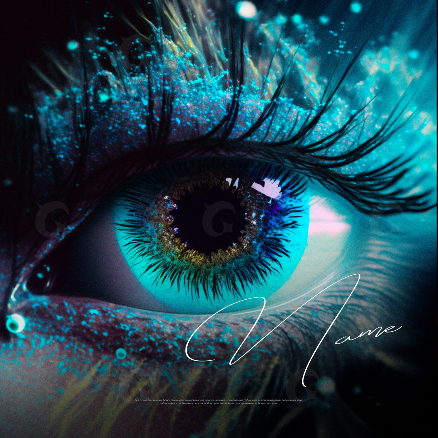 Iridescent eye closeup