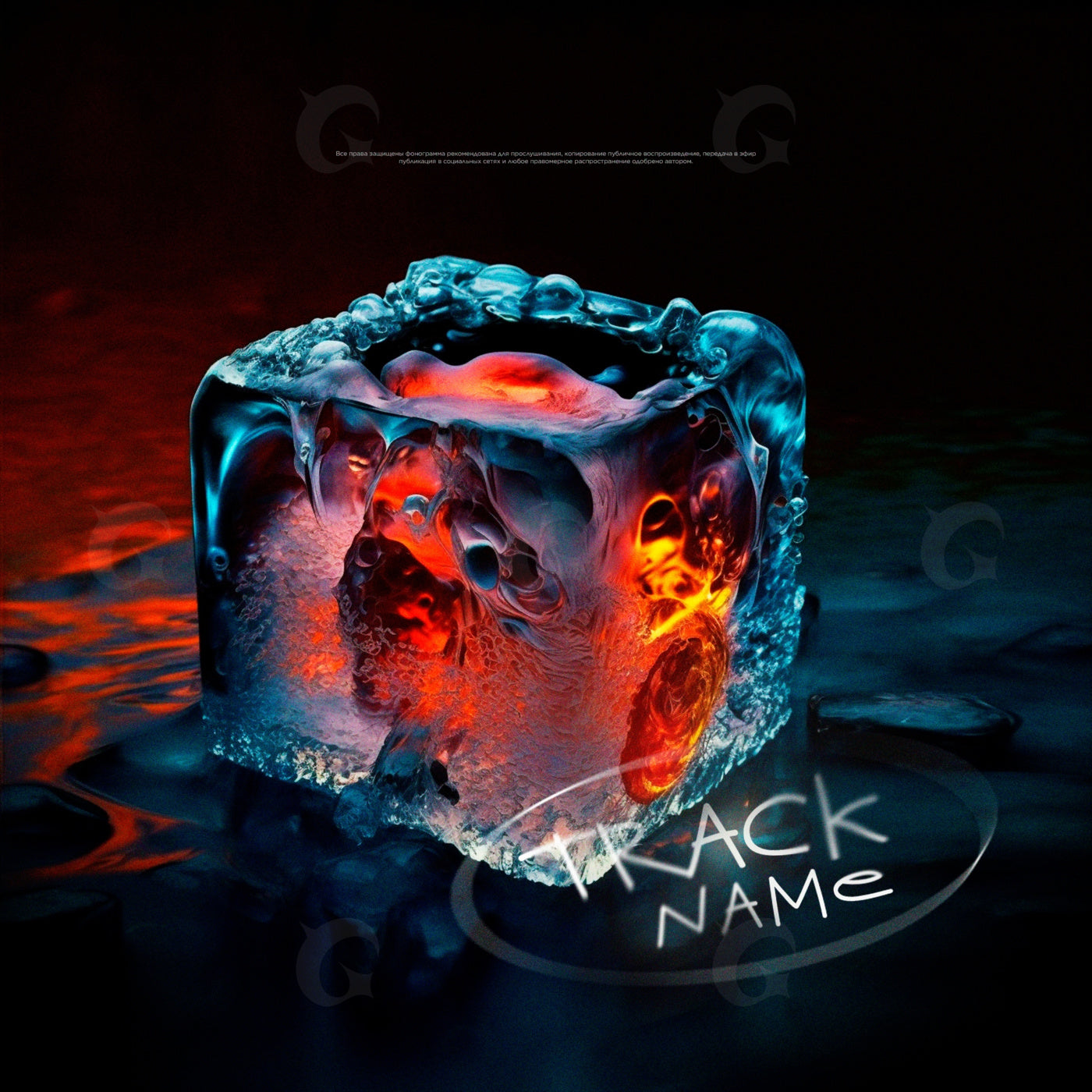 Frozen flame cube