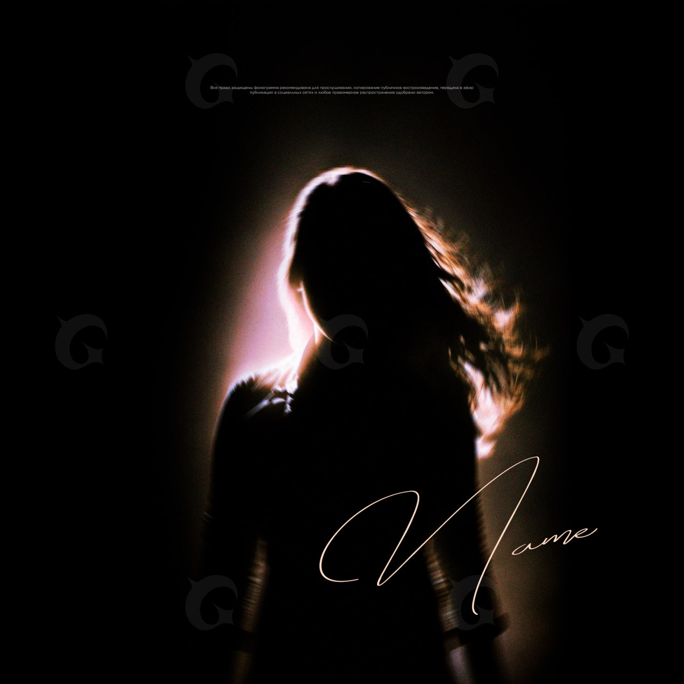 Silhouetted woman with hair