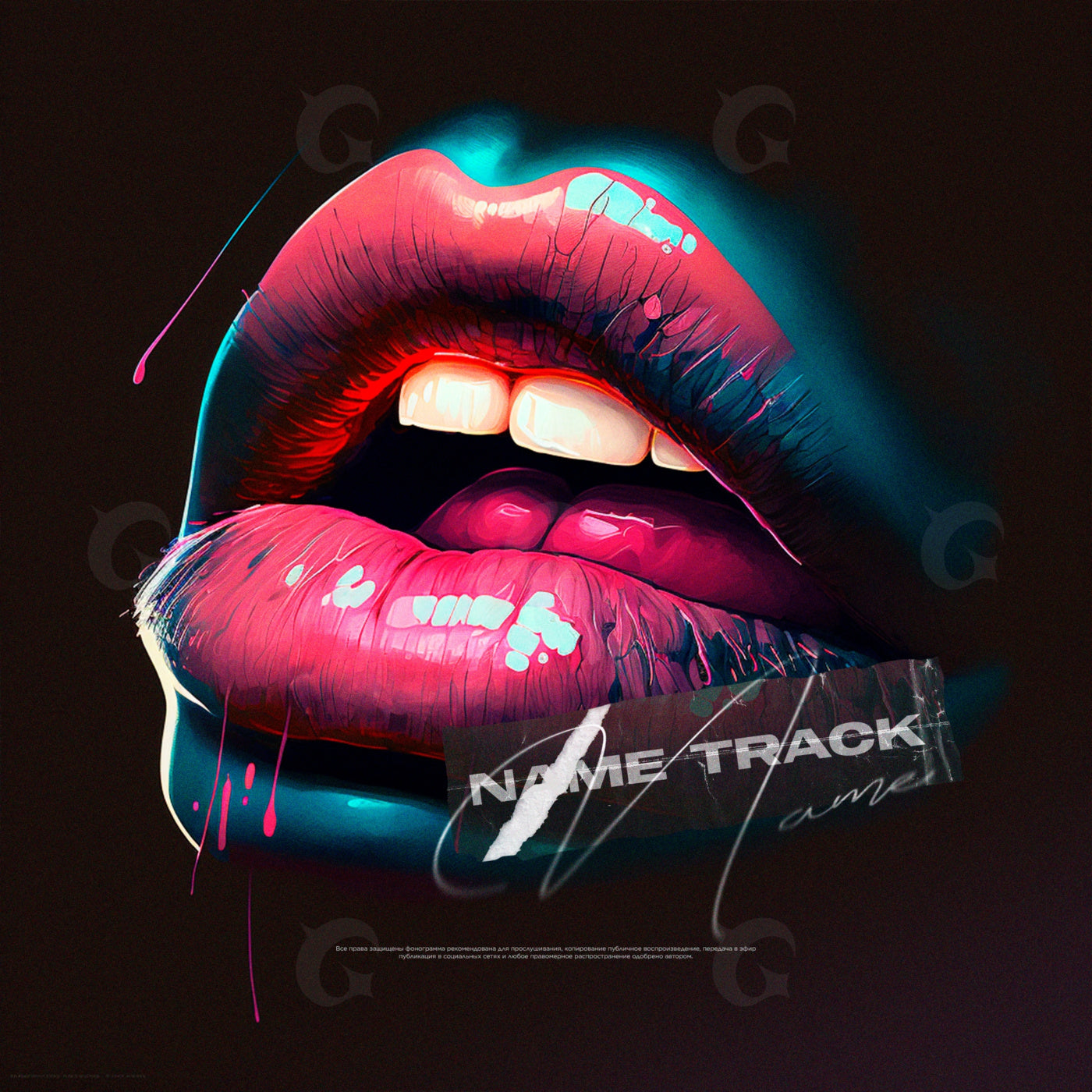 Neon painted lips