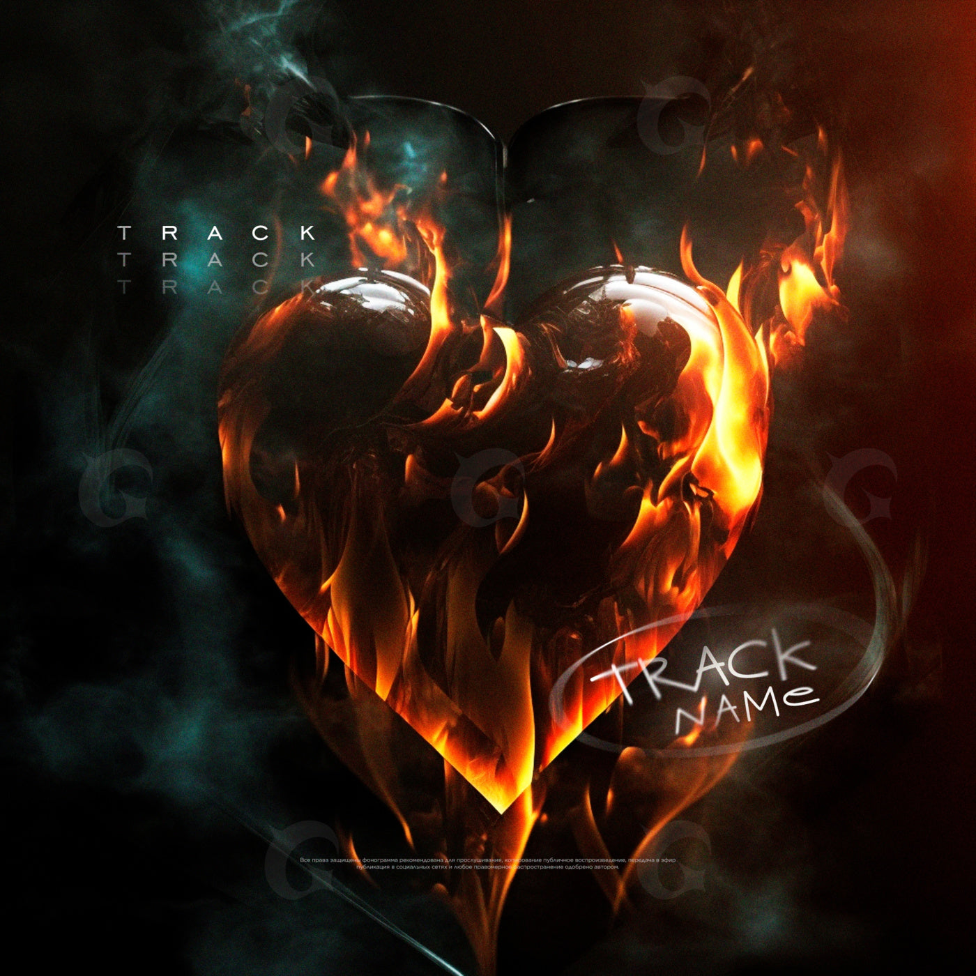 Flaming heart embrace