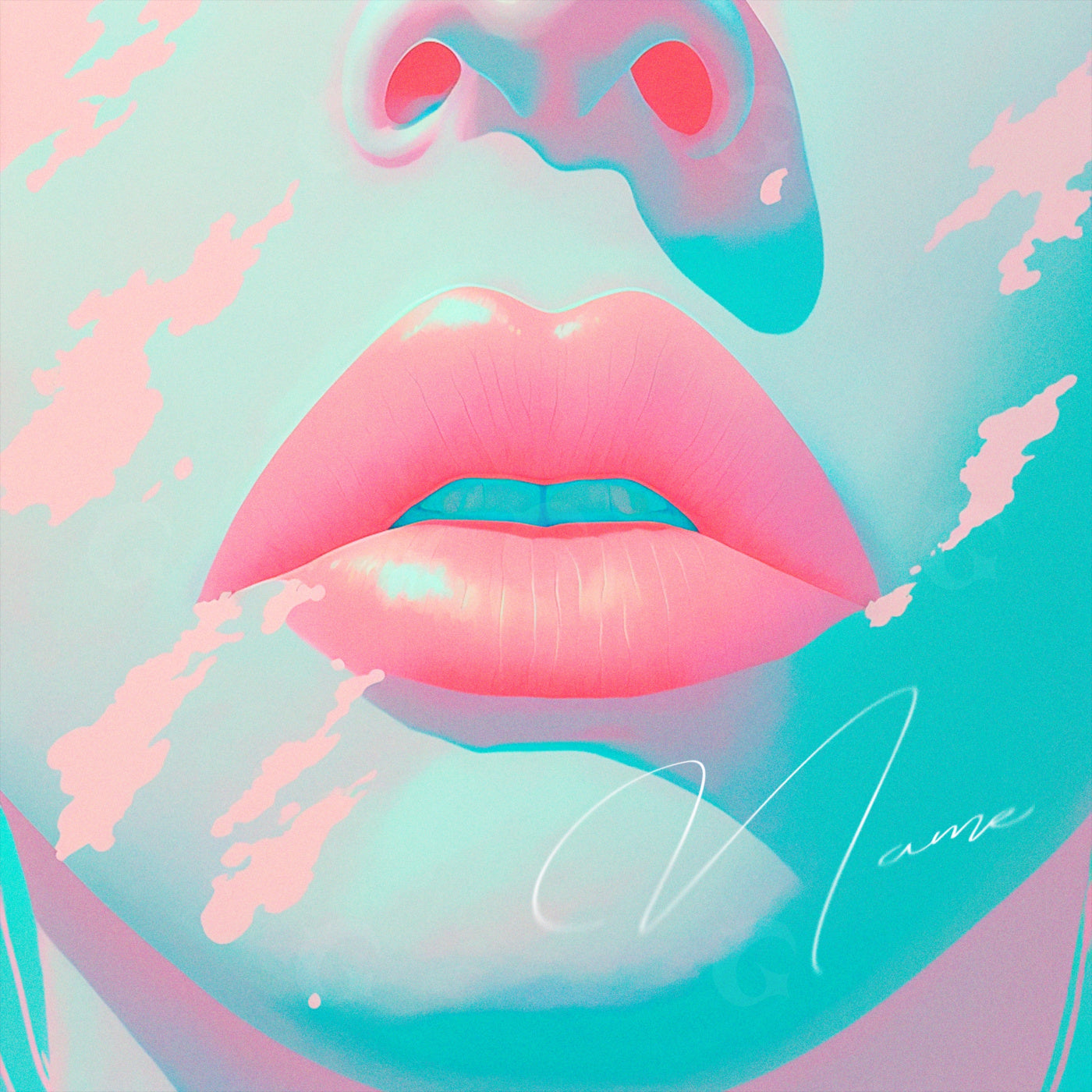 Soft parted lips