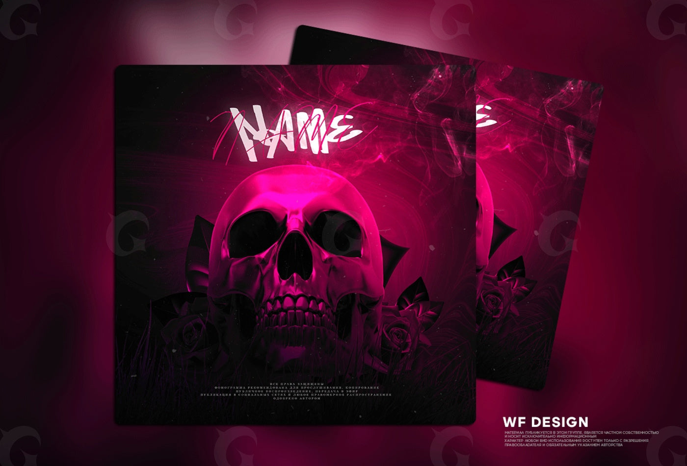Neon skull roses