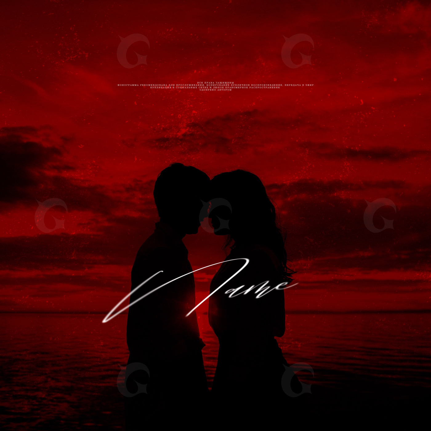 Silhouette ocean embrace