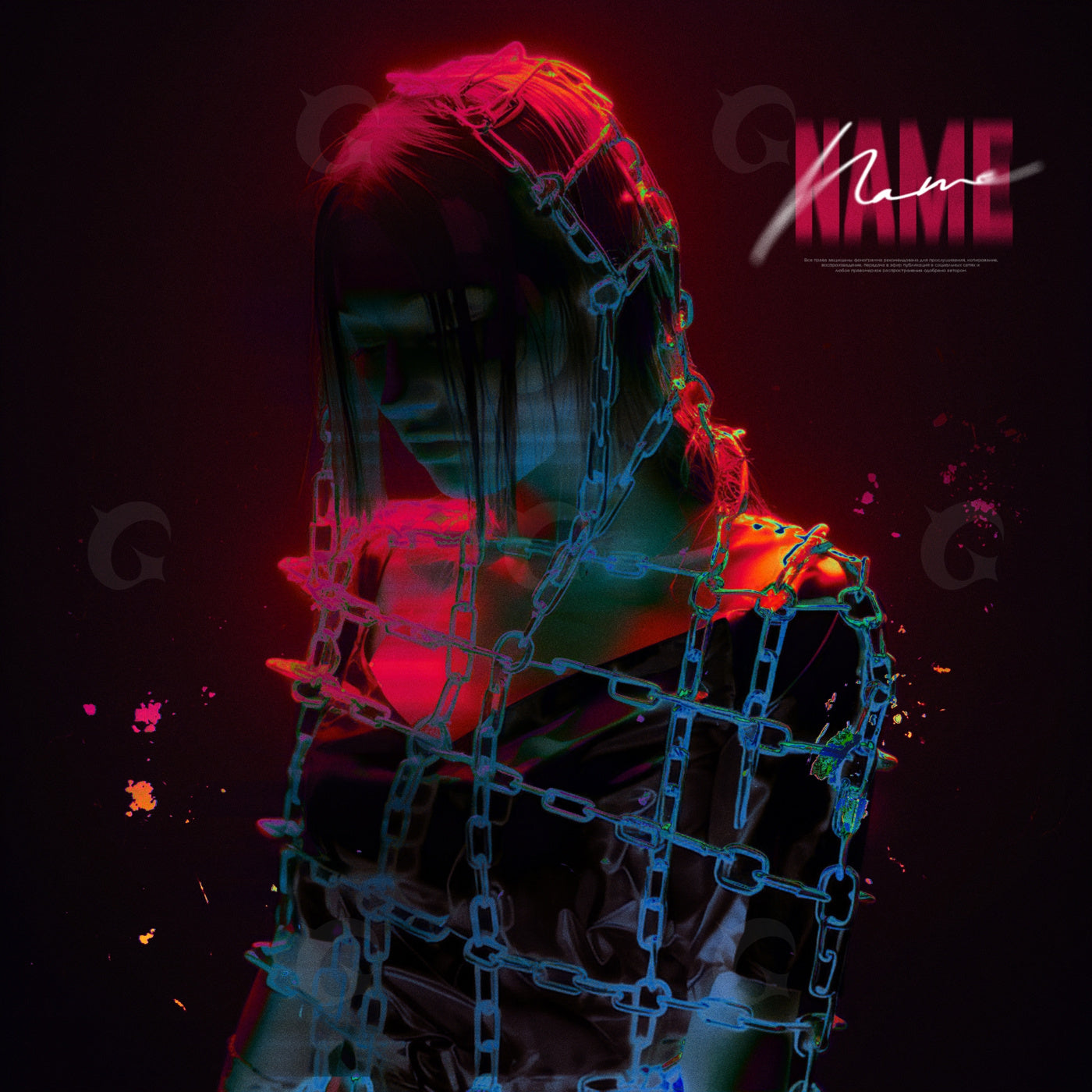 Chained neon portrait