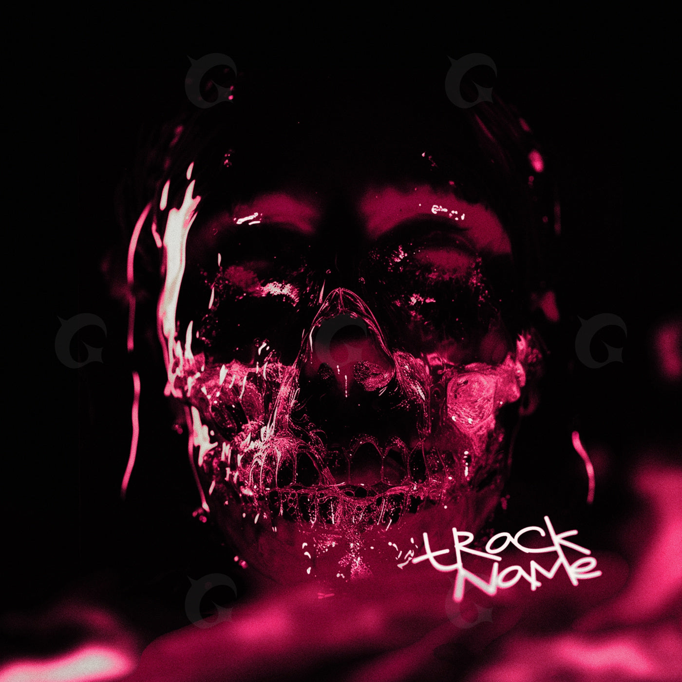 Neon skull reflection