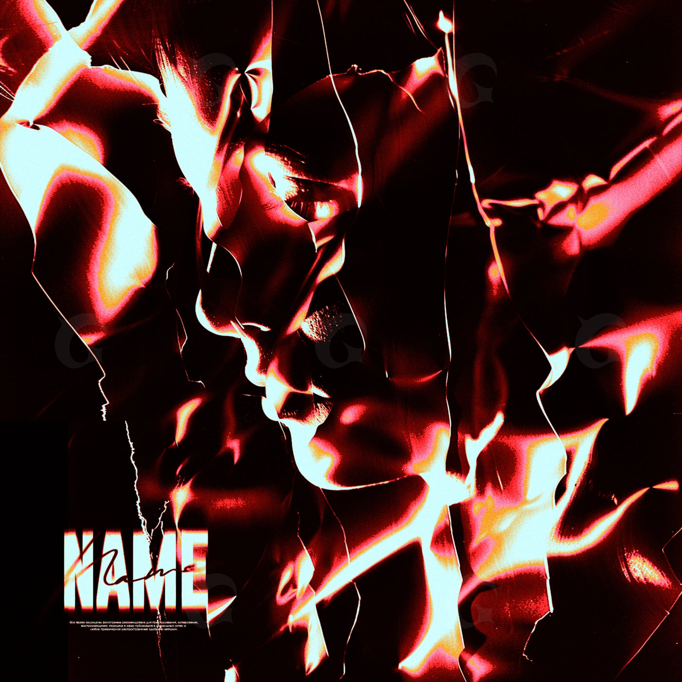 Shattered face flames