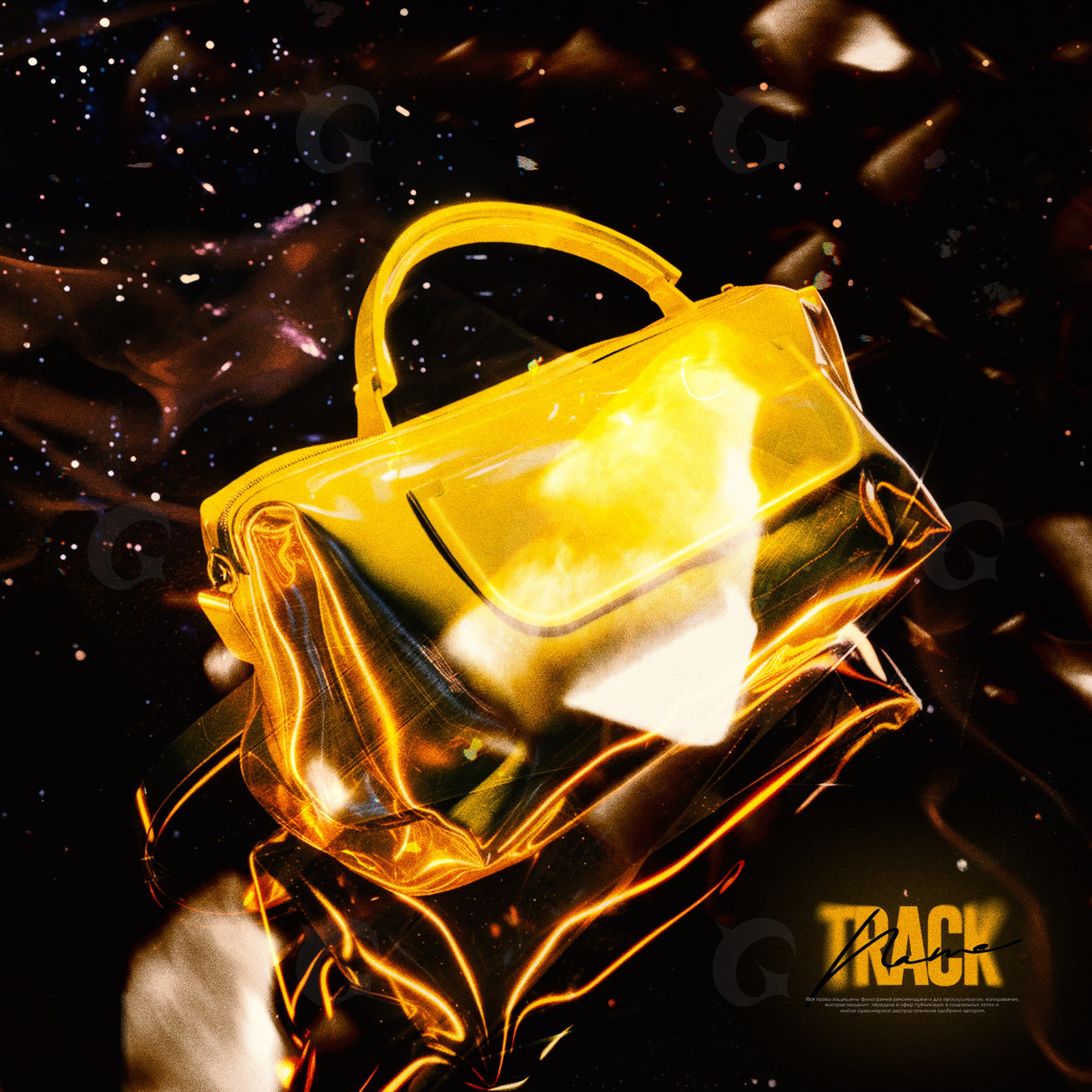 Golden leather satchel