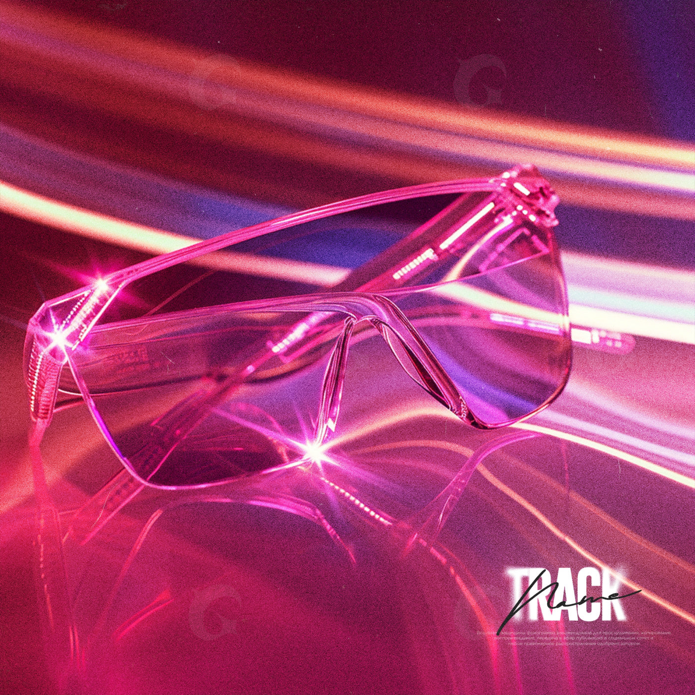 Neon sunglass reflection