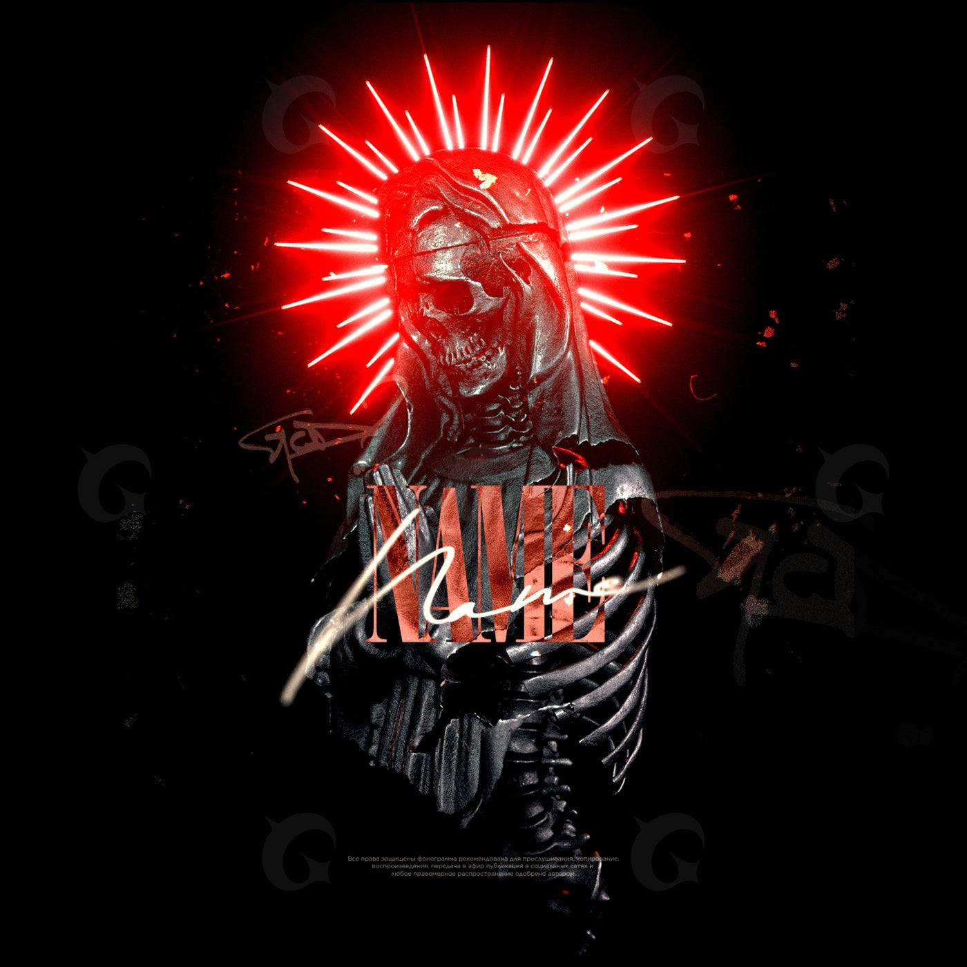 Crowned skeletal madonna