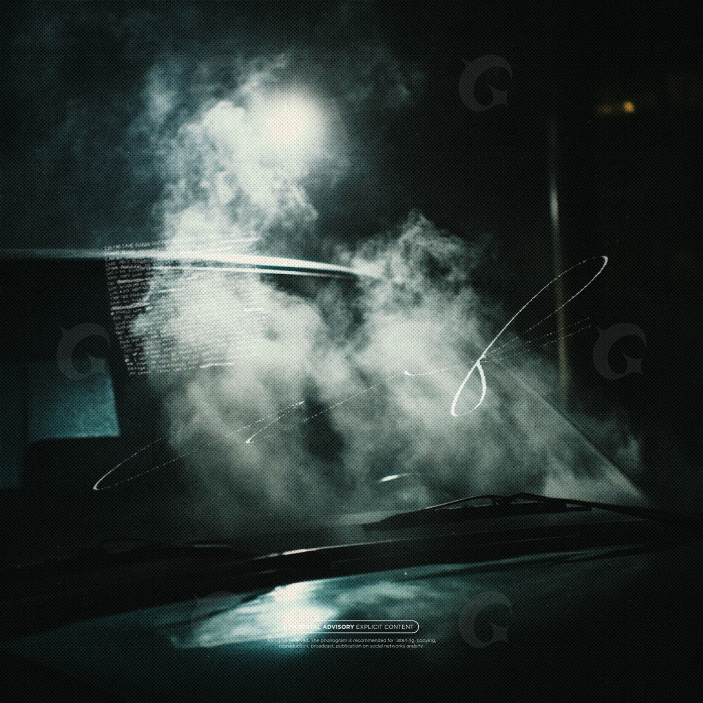 Fogged windshield at night