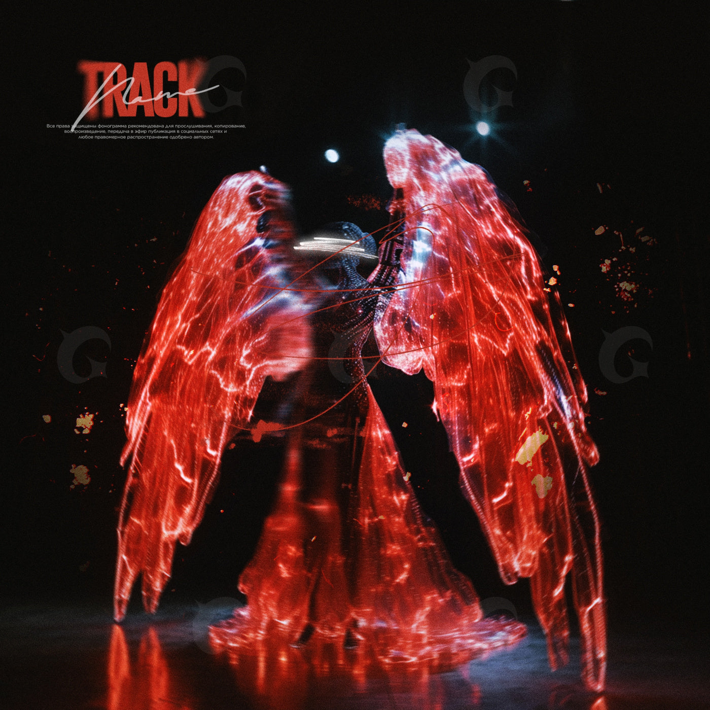 Neon angel embrace