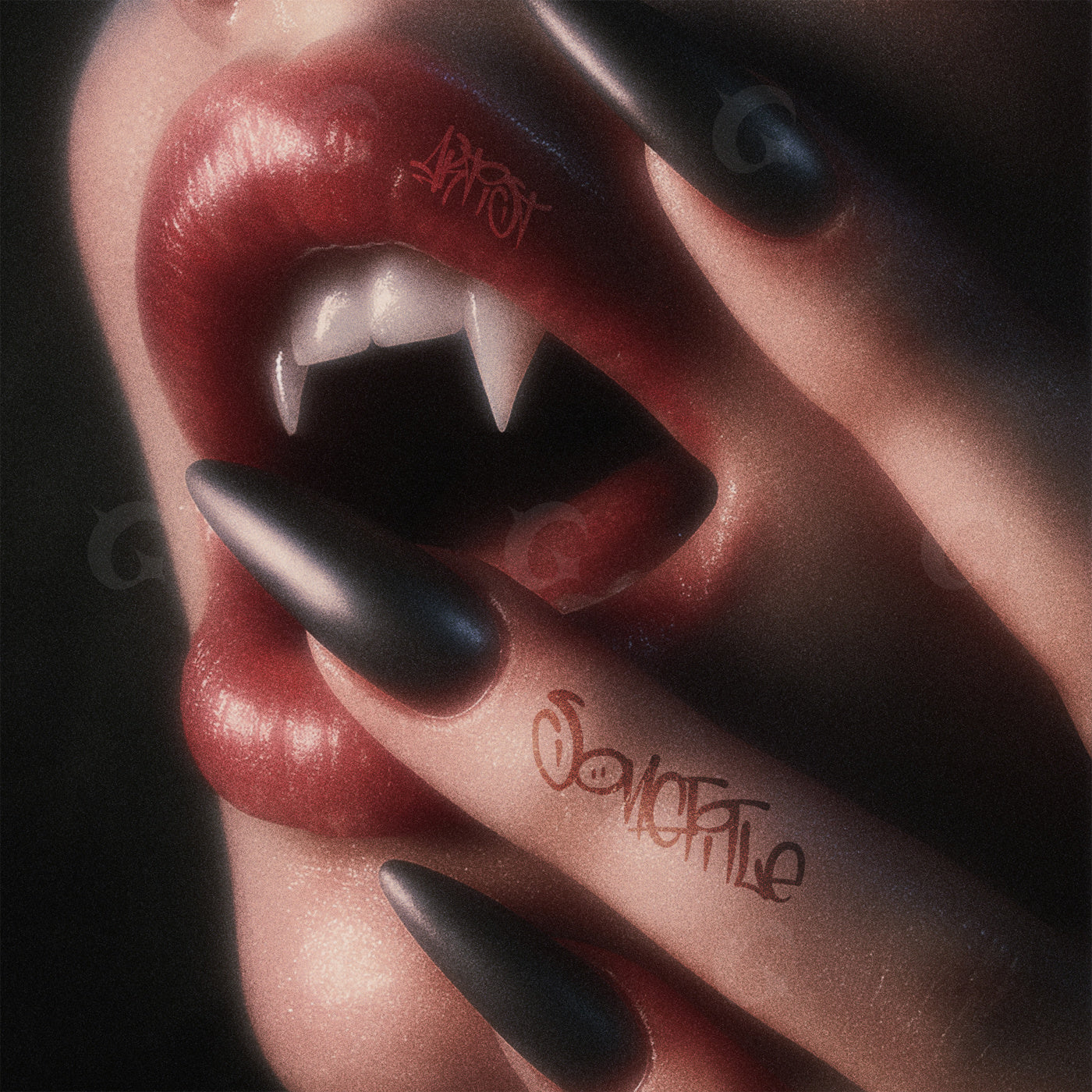 Vampire lip bite