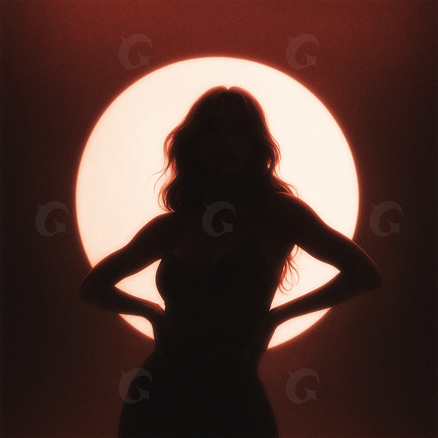 Silhouette against circle
