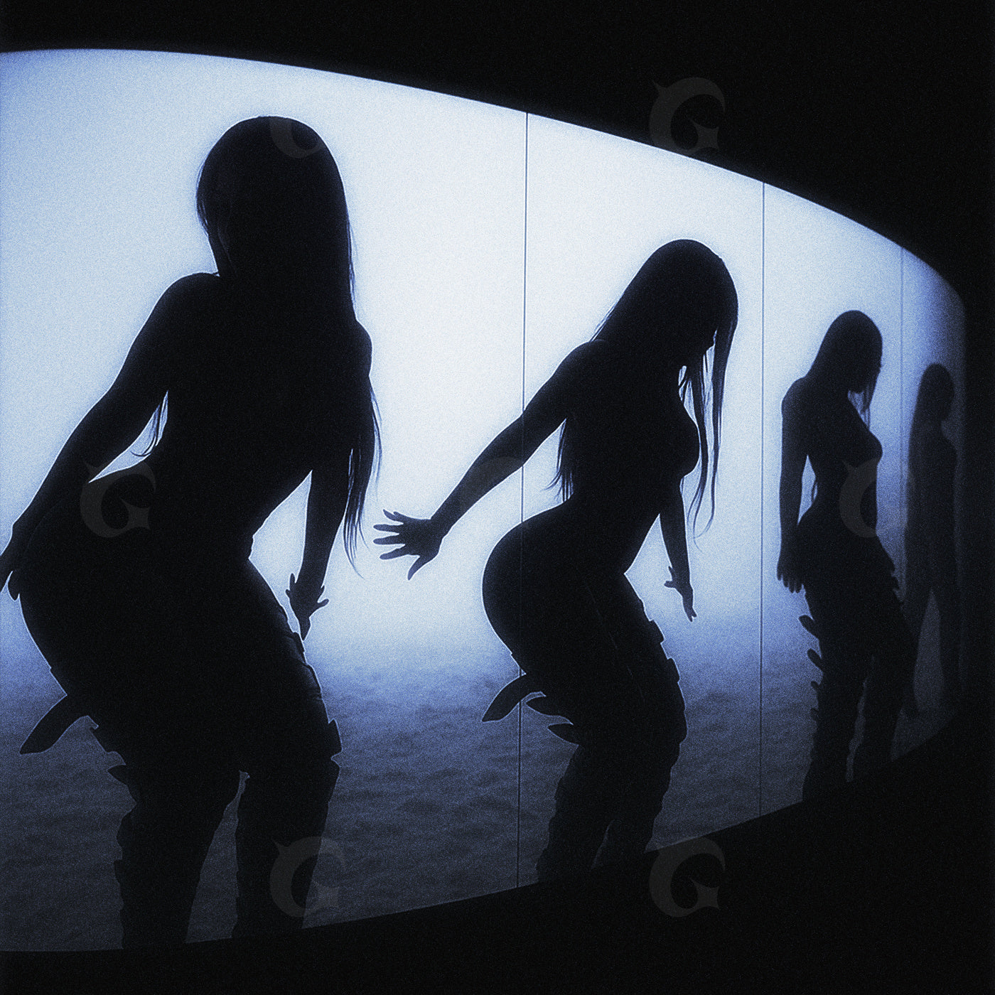 Silhouetted dance reflections