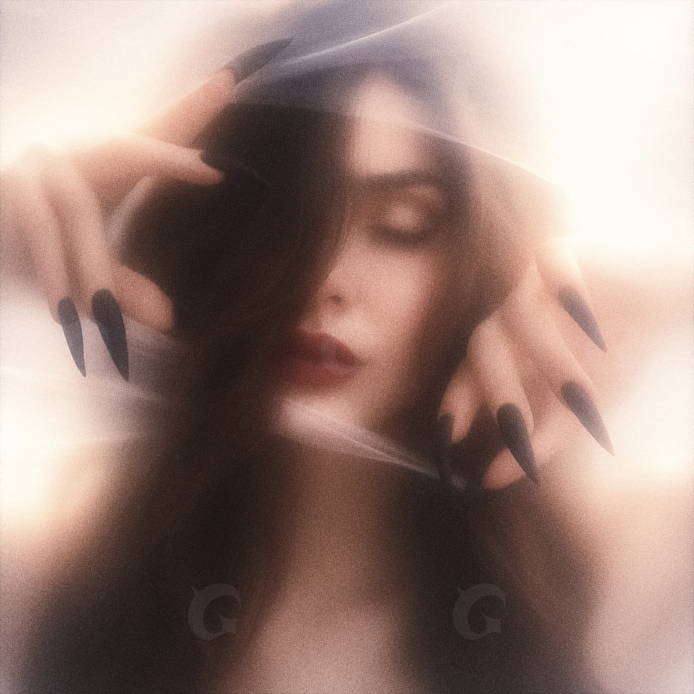 Veiled woman with nails