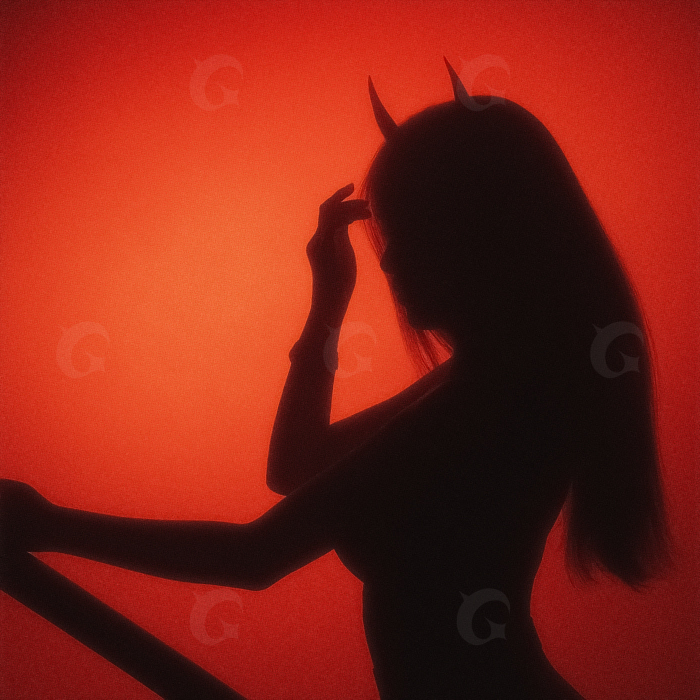 Silhouette with horns