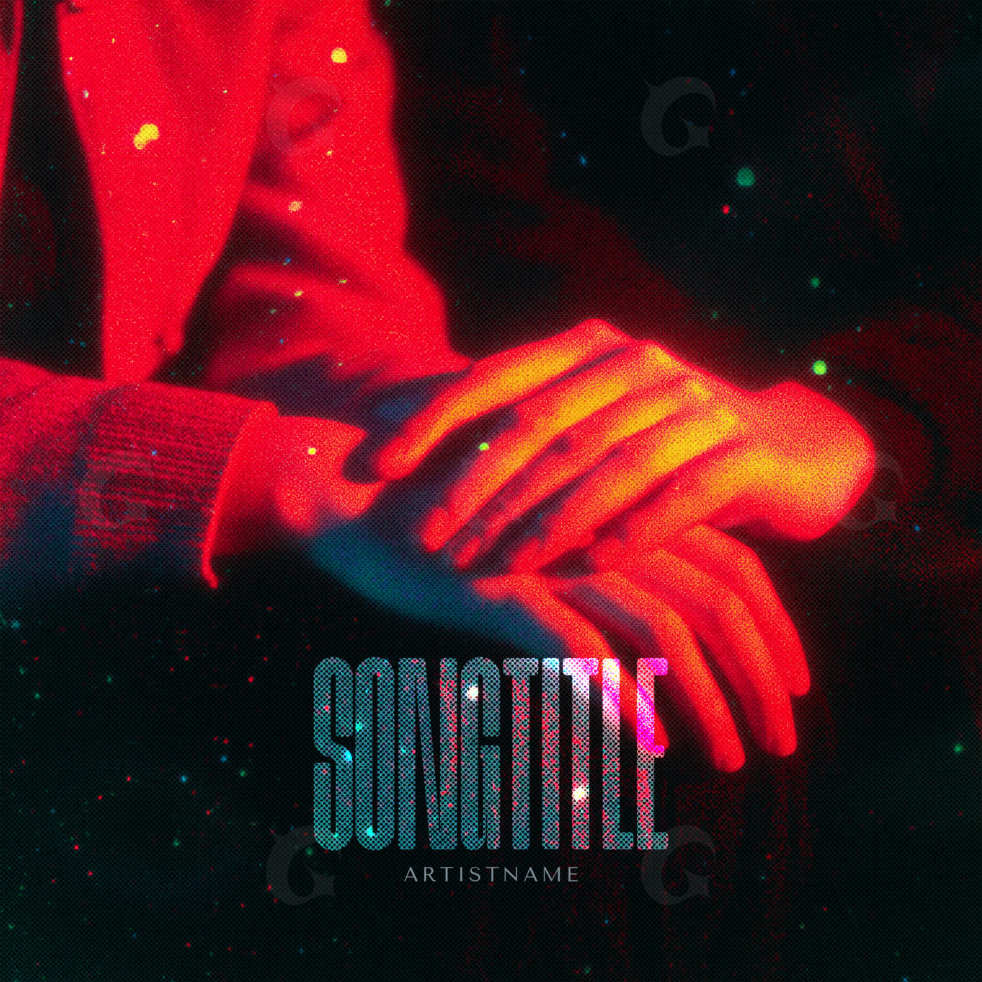 Neon hands whisper