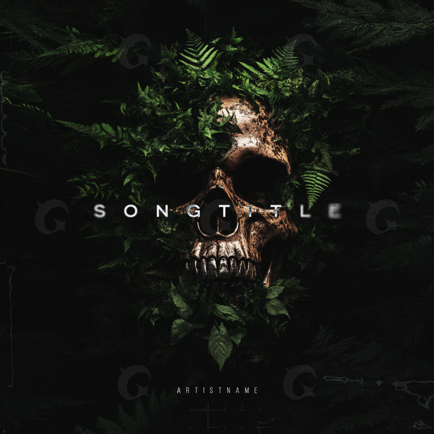 Skull among ferns