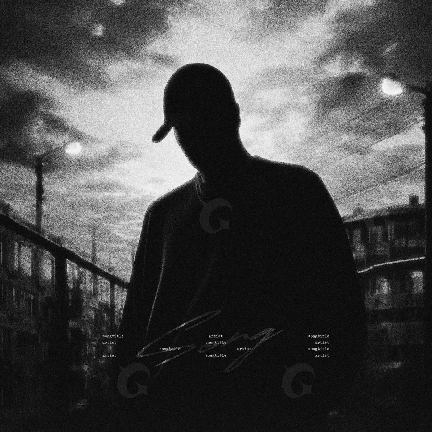 Midnight street silhouette