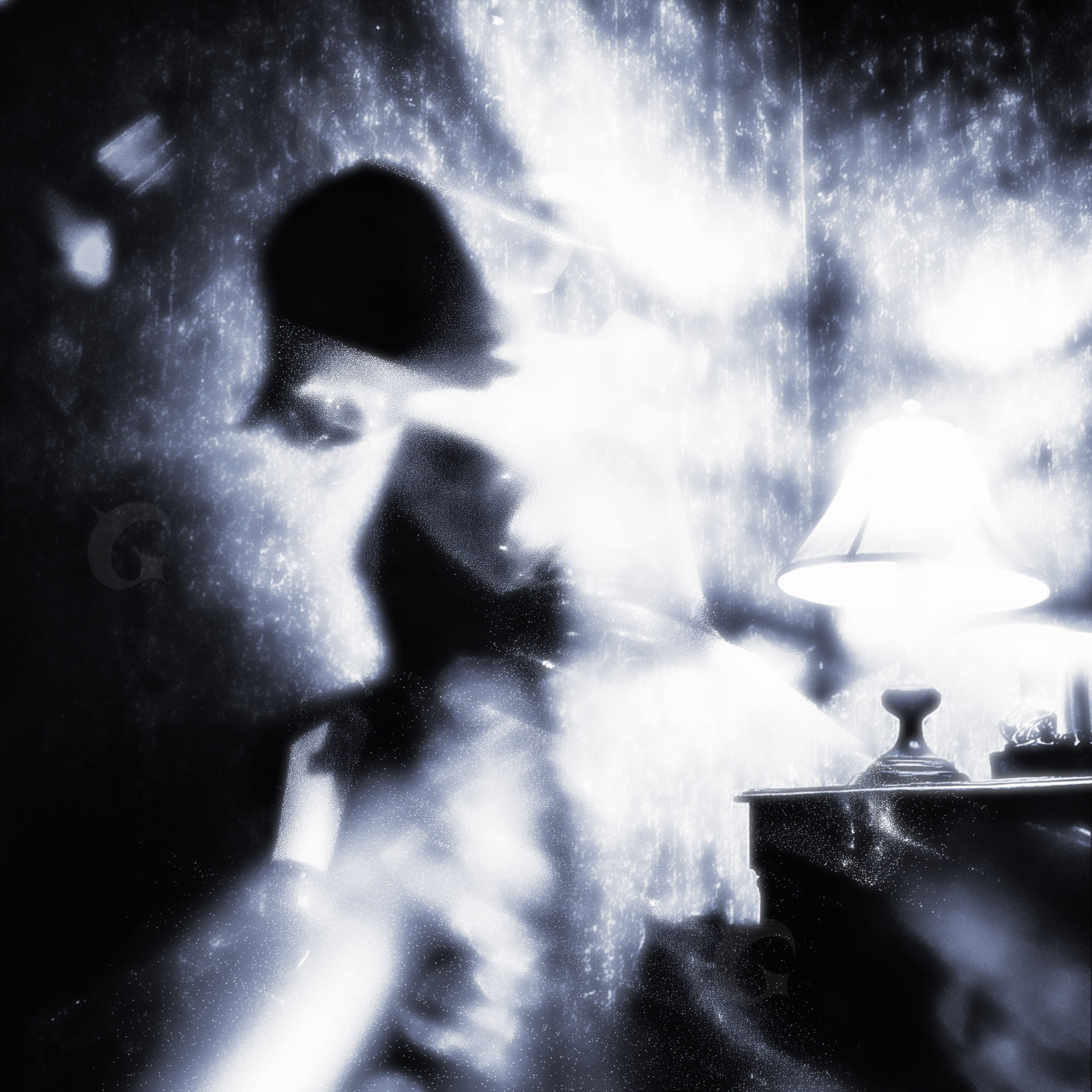 Silhouette beside lamp
