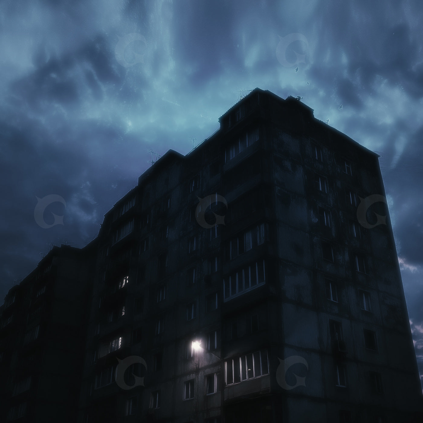 Midnight tenement shadows
