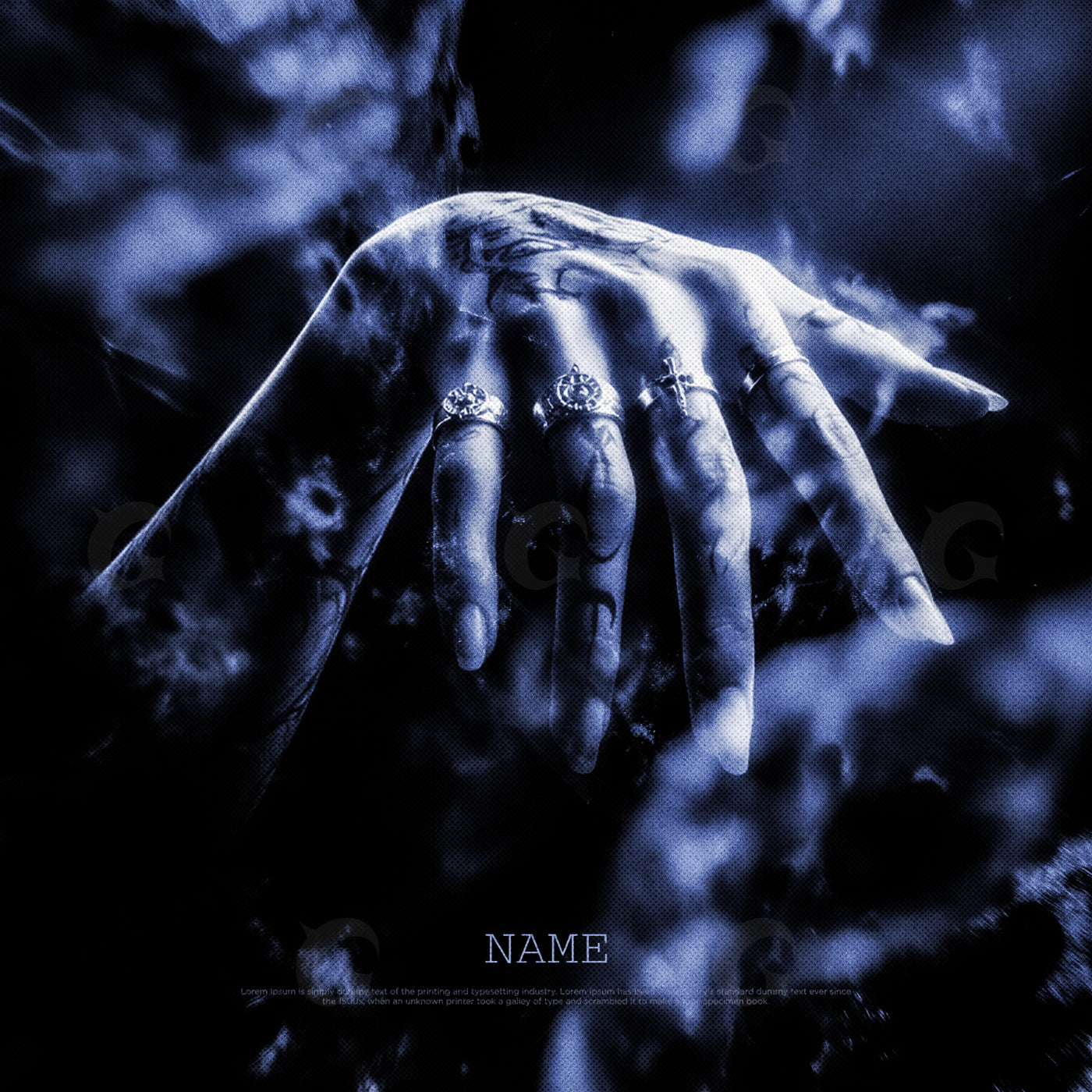 Smoky tattooed hand