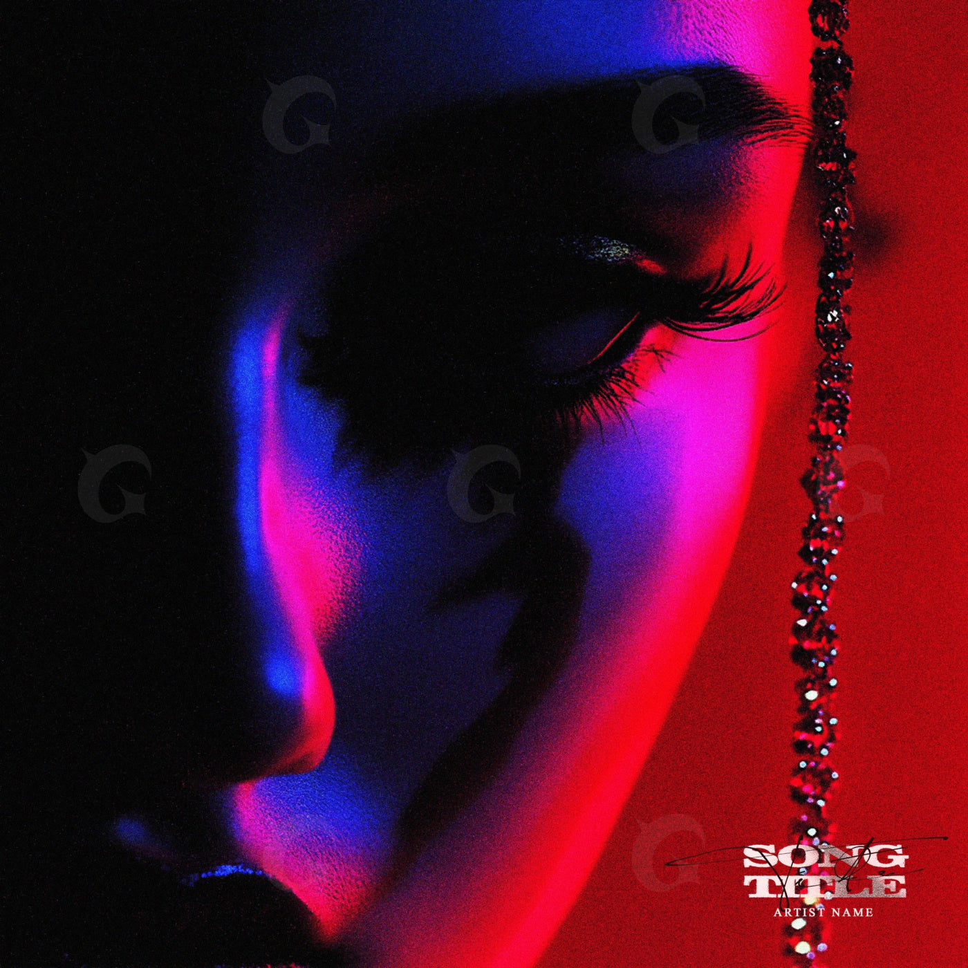 Neon eyelash silhouette