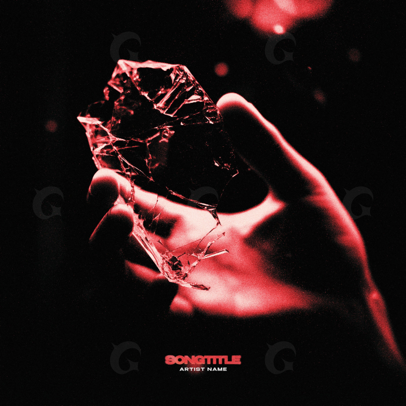 Shattered hand holding