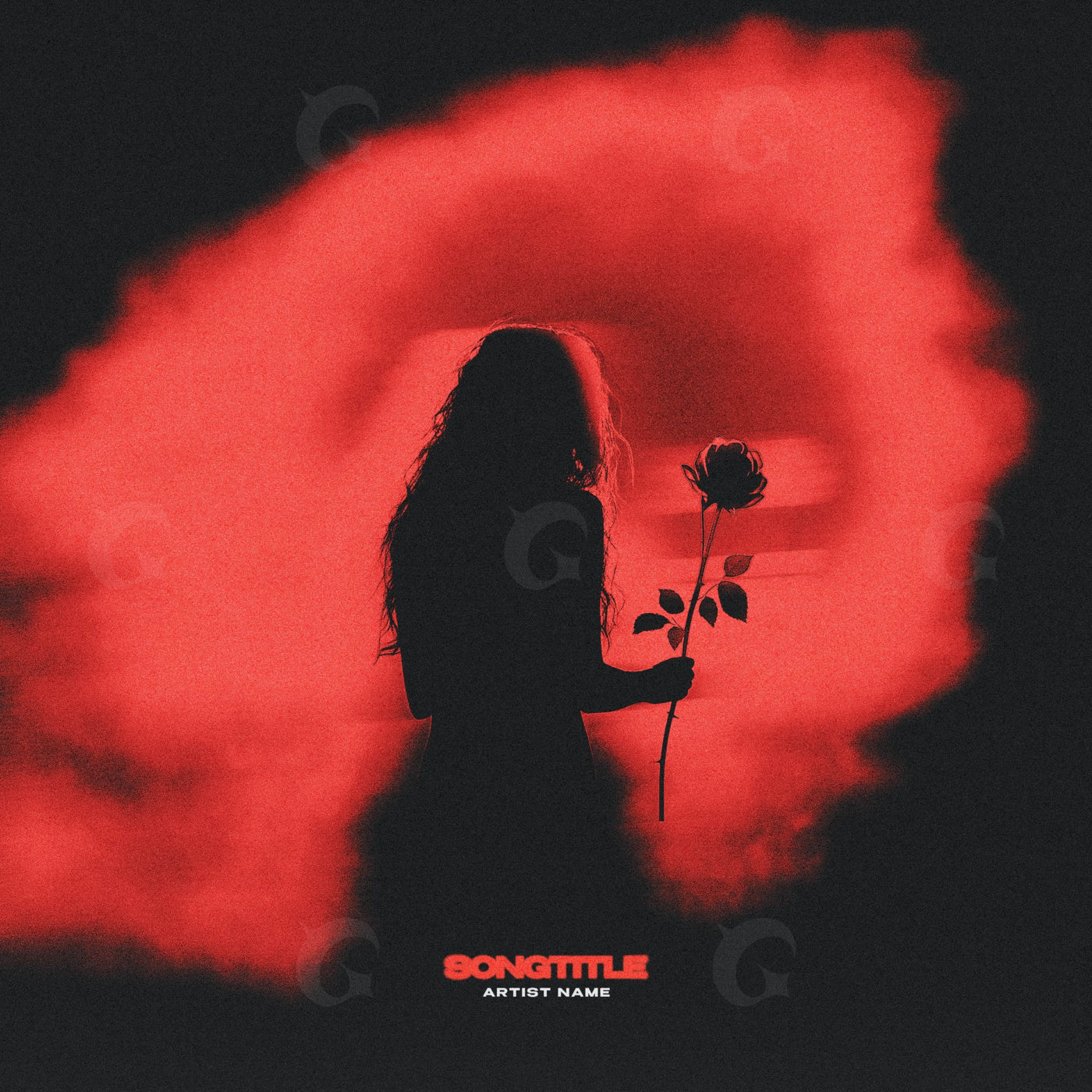 Silhouette with rose