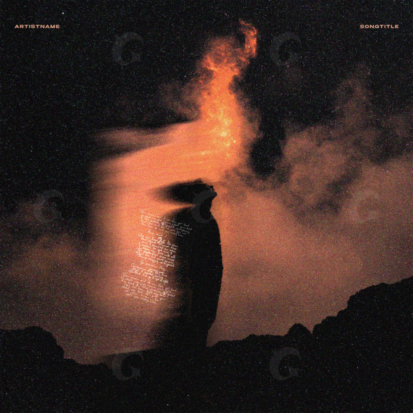 Silhouette breathing fire