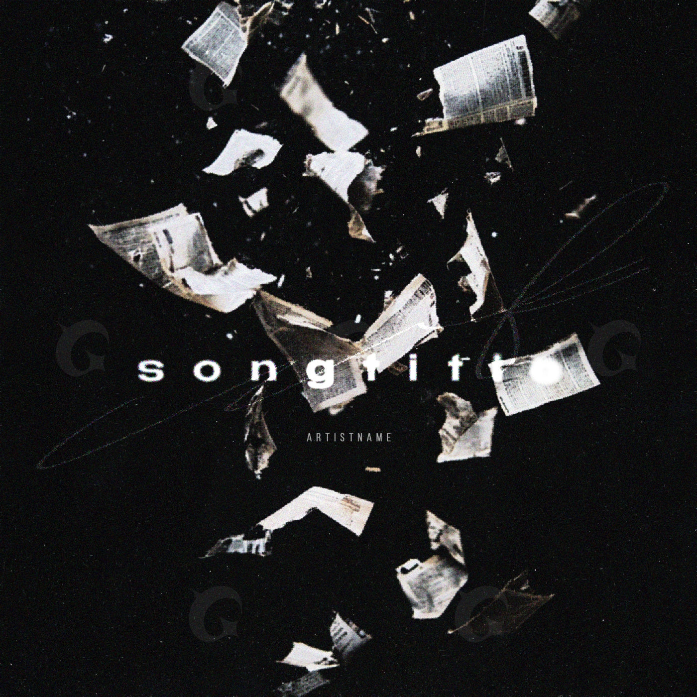 Falling paper fragments