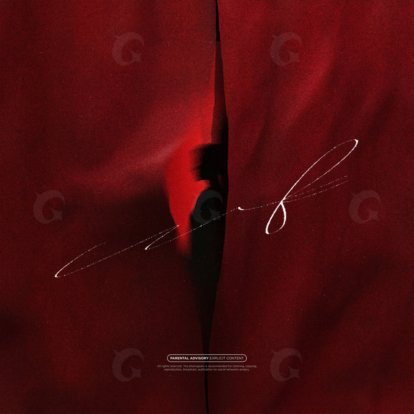 Silhouette behind curtain