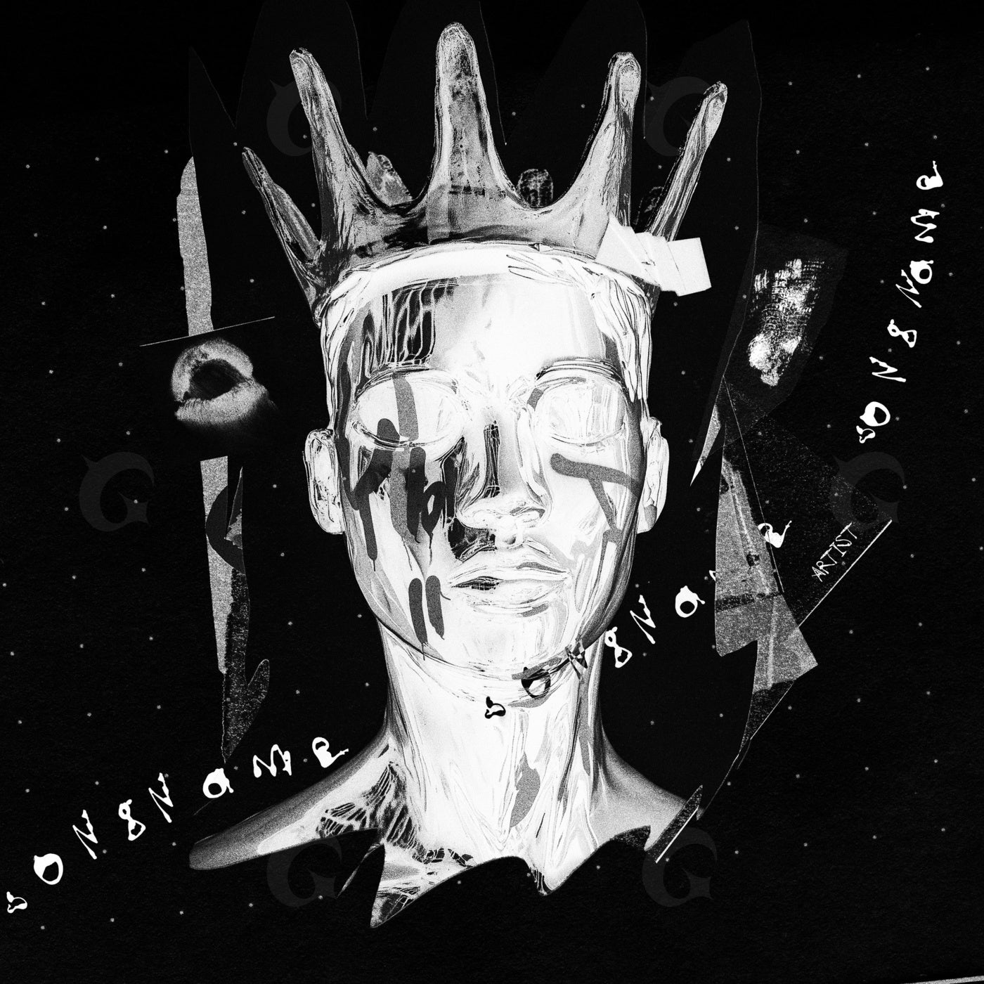 Crowned silent statue