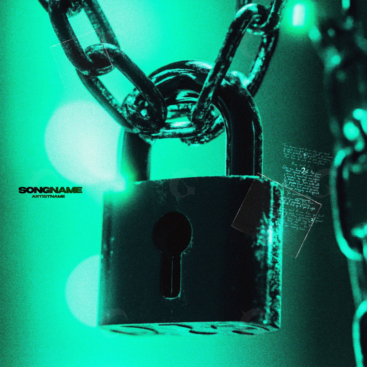 Locked chain closeup