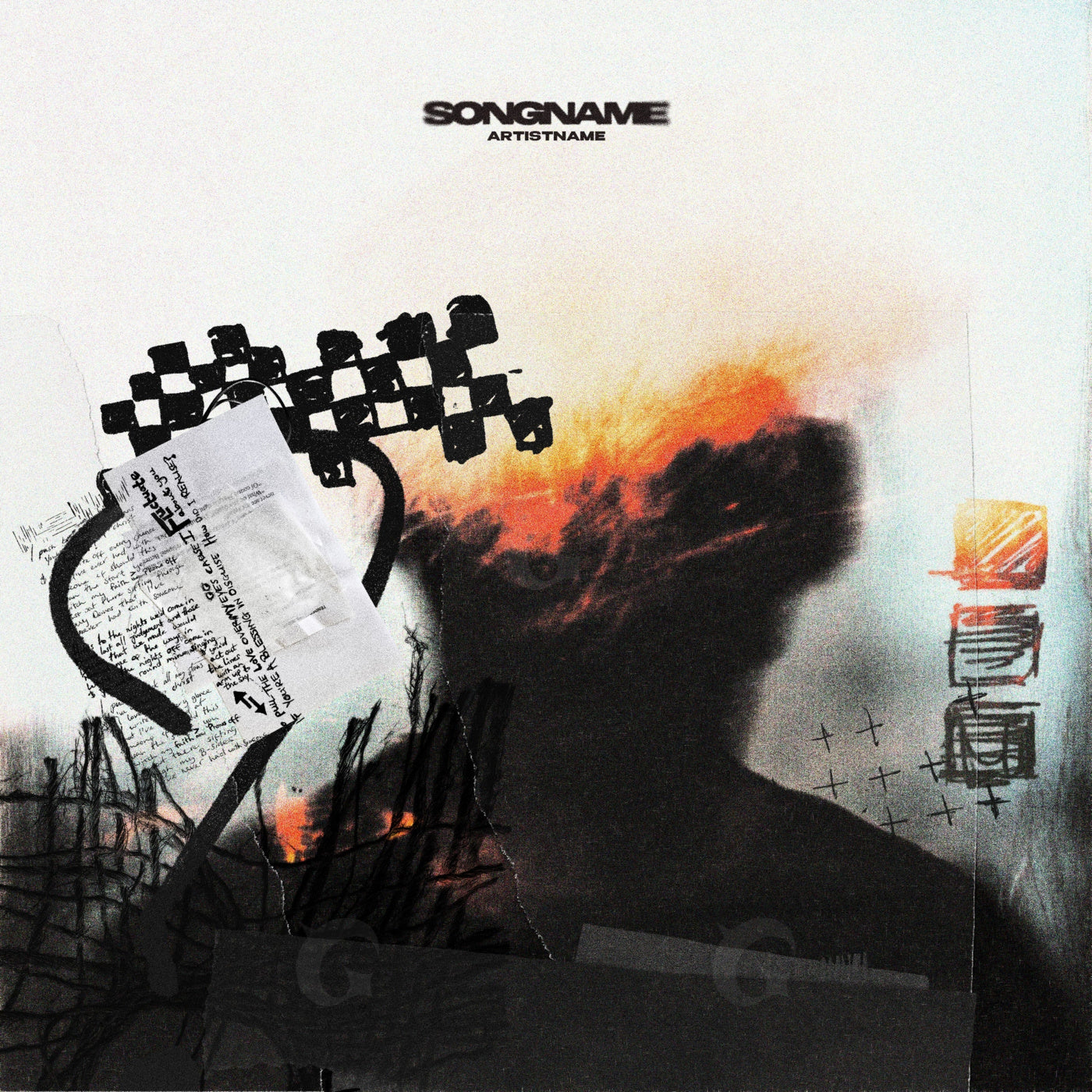 Shadowed head collage