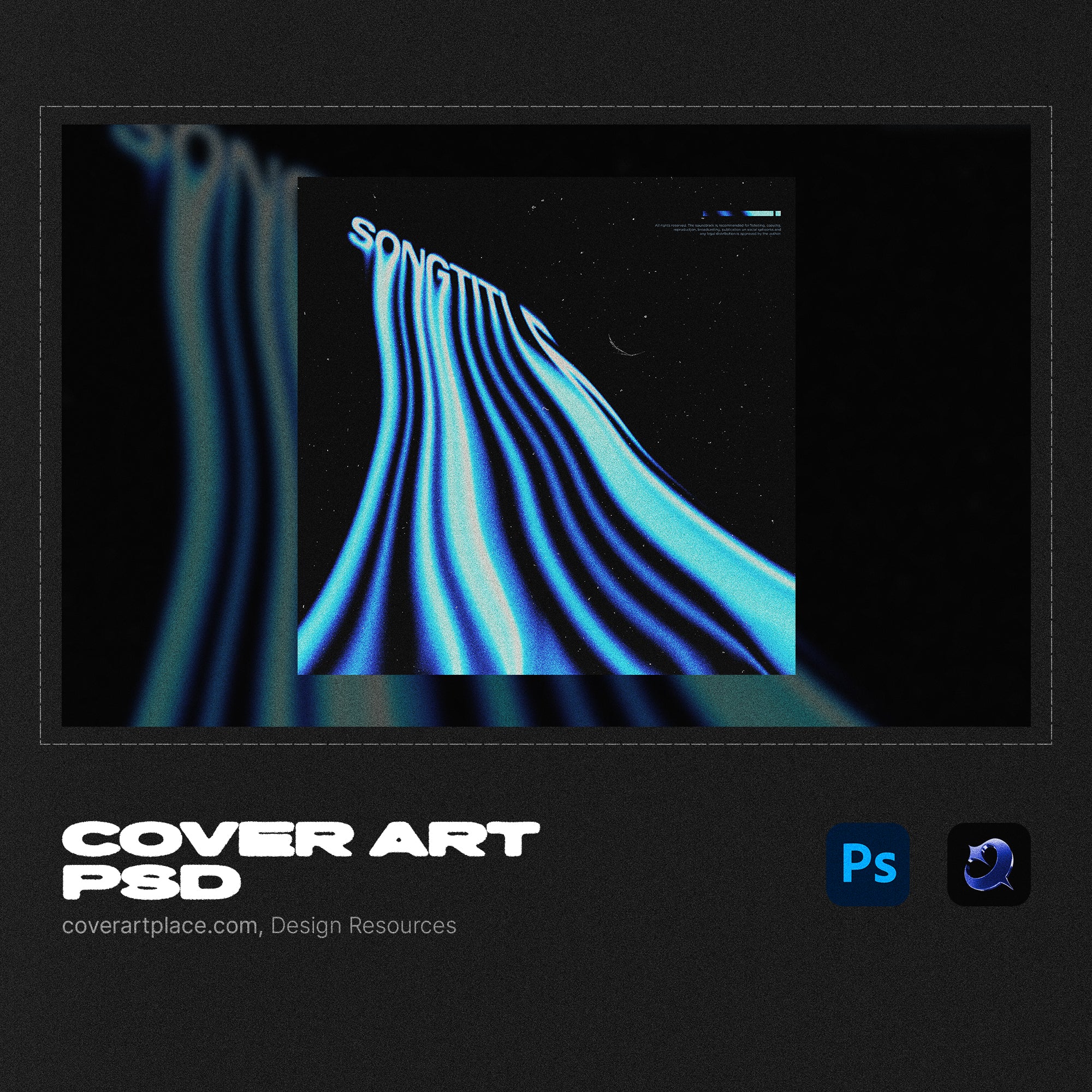 PSD Cover Art Album for Photoshop in Layers. Open and edit, all layers are organized into folders for easy access.